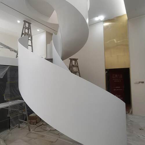 厂家直供玻璃旋转楼梯室内LOFT复式阁楼中柱旋转楼梯