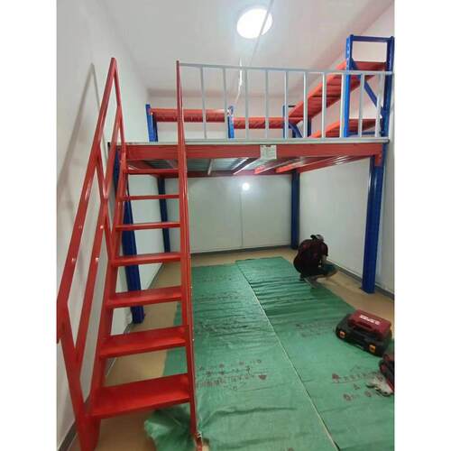 北京家庭地下室两层阁楼平台货架施工仓库钢结构两层平台货架