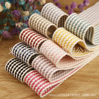 鱼丝毛线毛呢条纹涤棉织带 发饰发箍diy材料服装礼帽鞋花间色棉带