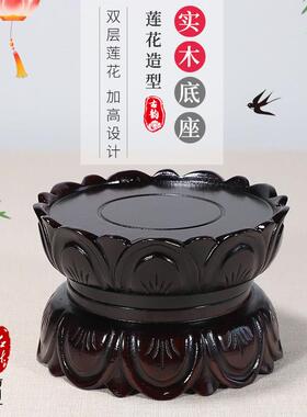 实木佛像底座 东阳木雕工艺品 新中式风格木雕 家用观音菩萨供奉