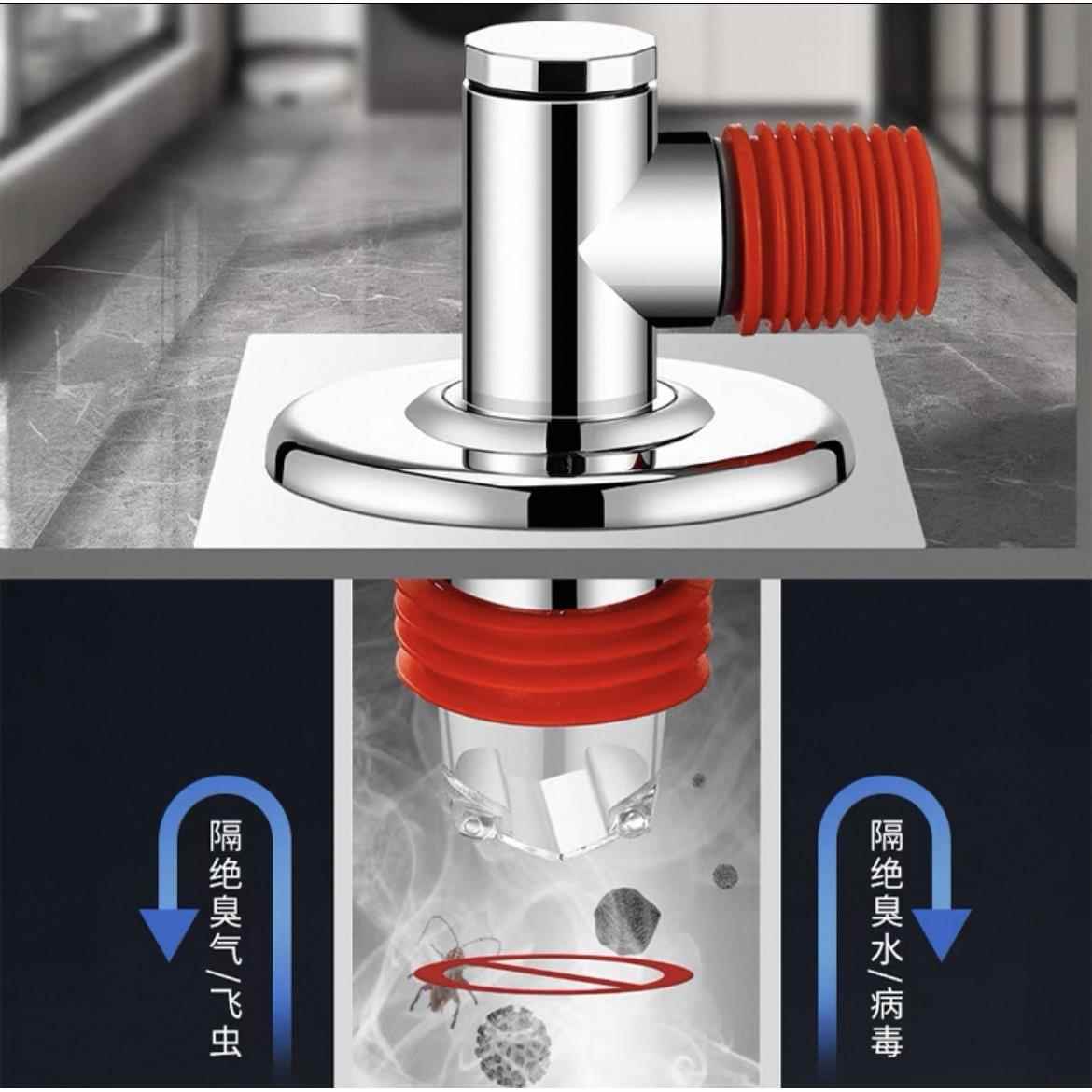 下水管三头通洗衣机排水管地漏接头口对接器道分水防返防臭二合一