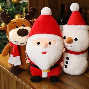Cartoon Santa Claus Plush Toy Stuffed Elk Snowman Animal
