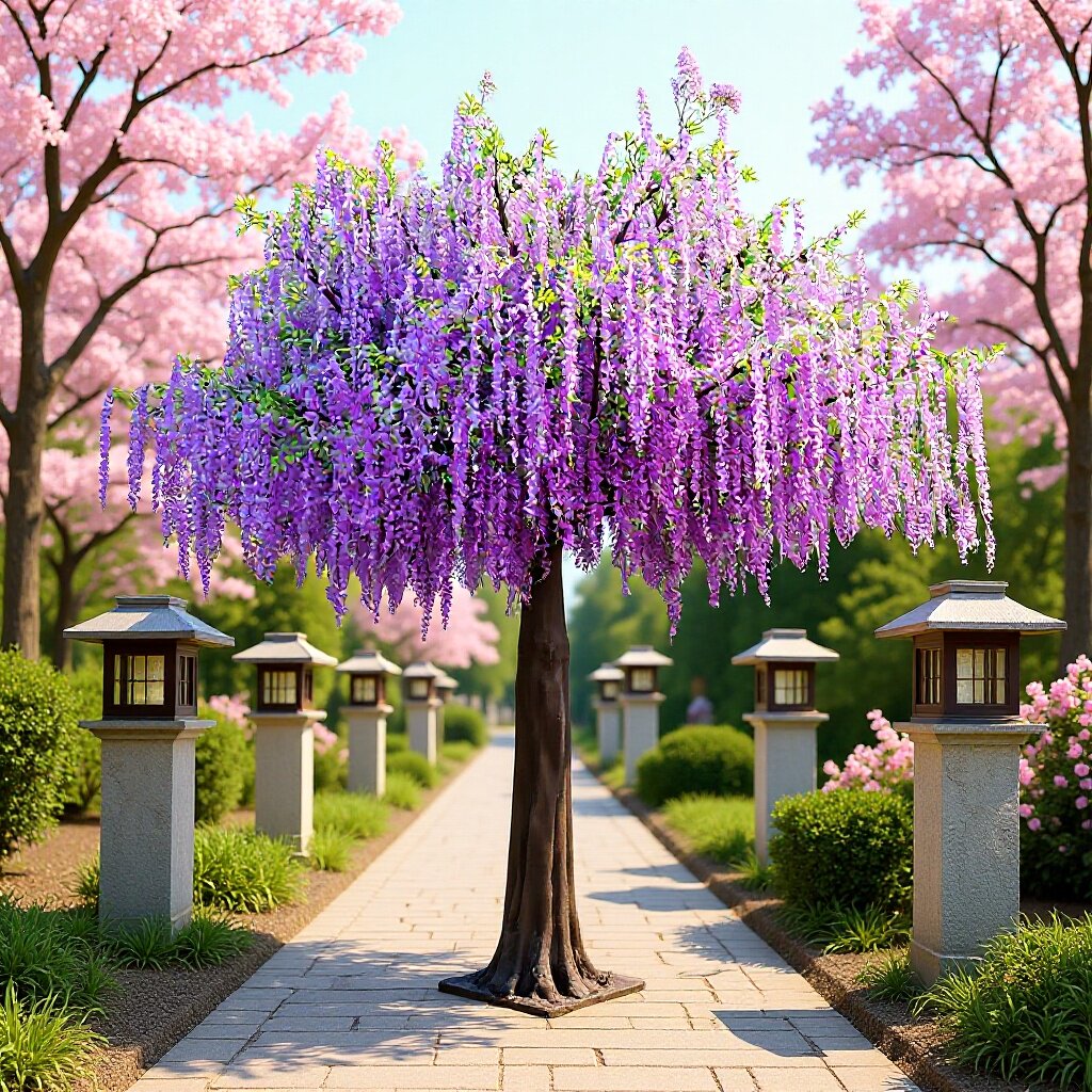 仿真紫藤花树豆花仿真花摄影道具假花客厅装饰酒店婚庆布置花树