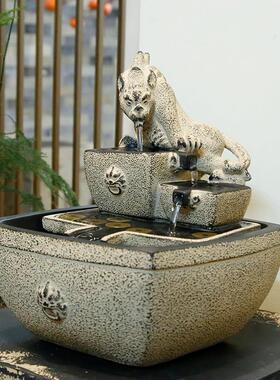 日进斗劲开业礼品吧桌面循环水引财宝装饰高端茶室办公前台装修