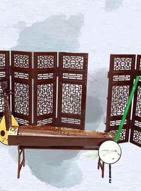 古风摆件桌面摆件人工家具摆件照片古美道具屏风古筝琵琶玩具