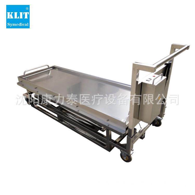 Mo动rtuarylift不锈车钢电体液压尸体升降车殡仪馆用尸推抬669尸