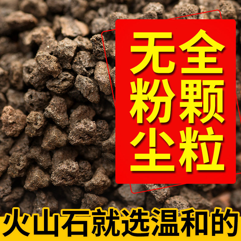 火山岩黑色山石颗粒原石养花装饰