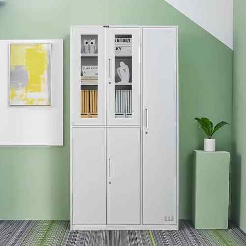 物青岛五门玻璃更证衣柜钢制公文件1850*950柜档案凭柜健身房员工