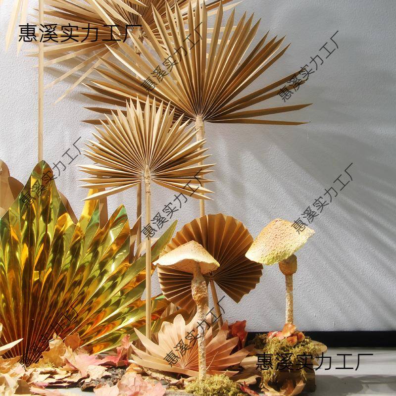 秋季橱窗展示蘑菇扇子橱窗装饰女装童装店铺美陈道具