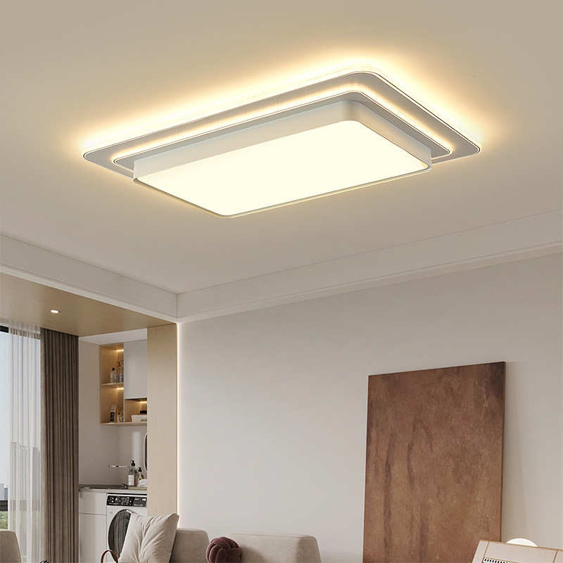 北欧长方形客厅灯简约现代LED主卧室吸顶灯大气圆形阳台房间灯具
