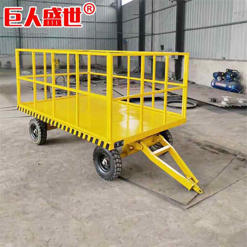 3吨厂区牵引运输车349四轮重型货物板运平输周转平台电动平板拖车