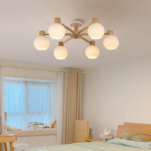 大观园吸顶灯温馨原木风客厅灯现代简约吸顶卧室灯餐厅灯具176L