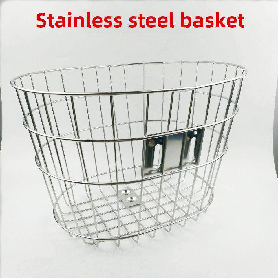 自行车车筐不锈钢电动车前筐小号折叠车前置车蓝子电瓶车后置车篓