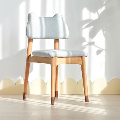 原始原素实木儿童学习椅榉木软靠椅北欧简约可调节家用餐椅H5121