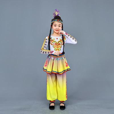 高档儿童新疆族舞蹈服鼓舞铃手铛舞少数民族维族吾维尔演出表演艺
