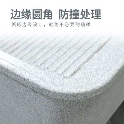 石英石色洗衣浅灰双池室外一体带0wyv池人造洗手盆阳台搓板大理石