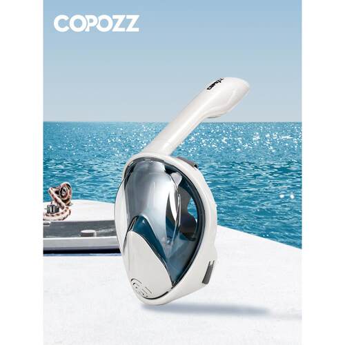 COPOZZ浮潜三宝面罩全脸潜水镜面镜全干式呼吸管儿童成人游泳装备