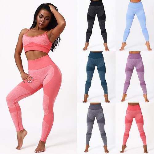 Knitted moisture wicking exercise yoga pants for women