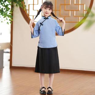 高档五四少儿服装华民国学女生服装男唱朗诵红色爱国相声儿童节合