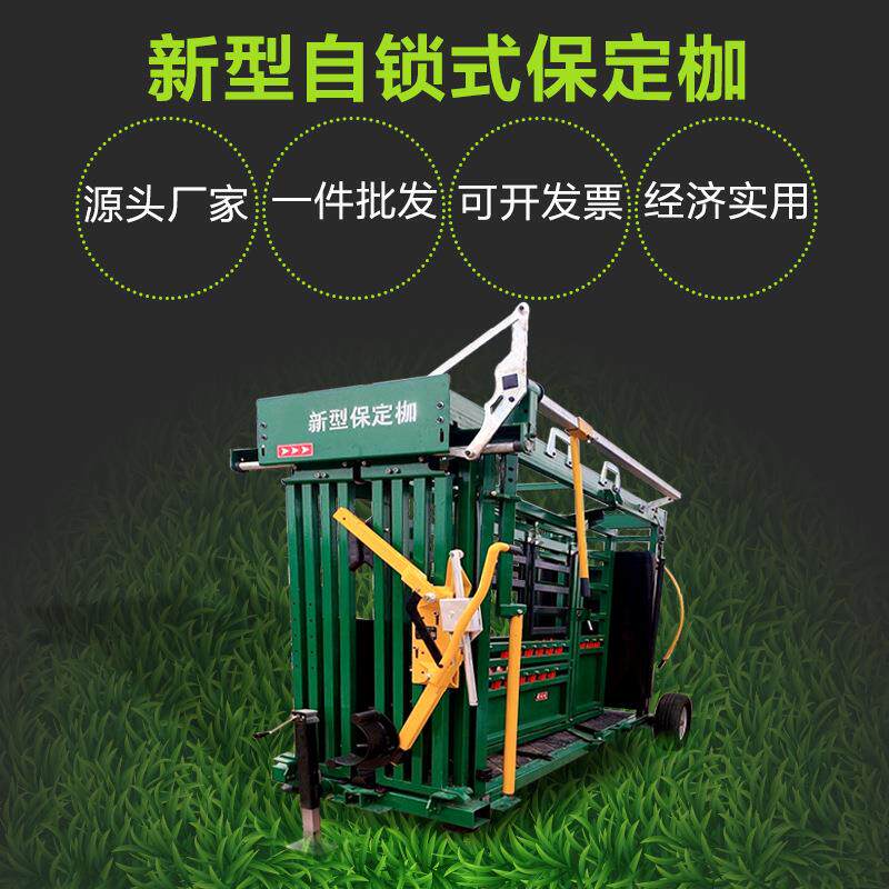 新型多功能牛用保定枷牲畜固定架可移动防疫围栏称重保定架保定栏