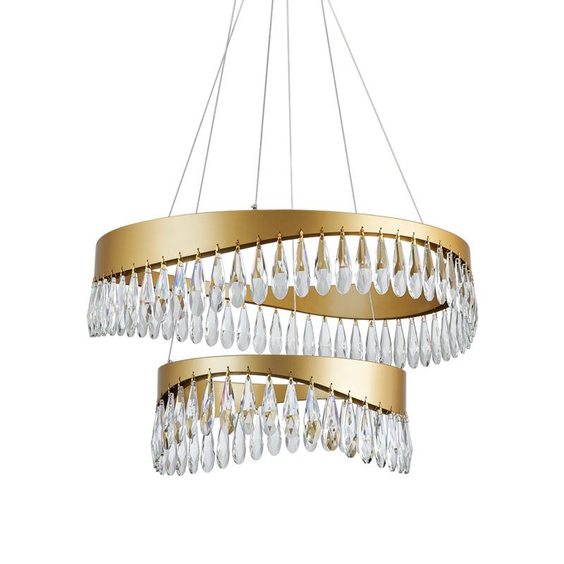 水后约现代简水晶吊灯北卧室餐厅设计师别墅工程轻奢晶吊欧灯LED