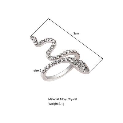 蝴蝶蛇形戒指inlaid zircon snake rings Punk index finger ring