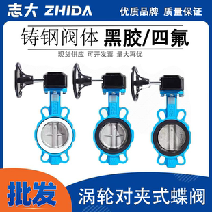 100 蝶阀DN65 250 300 150 D371X 125 16手动涡轮对夹式 200