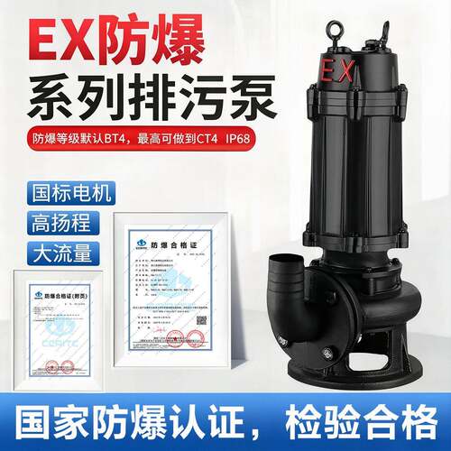 WQB正宗防爆潜水泵EX隔爆型BT4CT4加油站加气站LNG站排污水泵