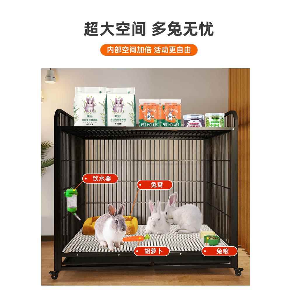 兔笼子自动清粪带厕所兔子笼子家用室内养兔