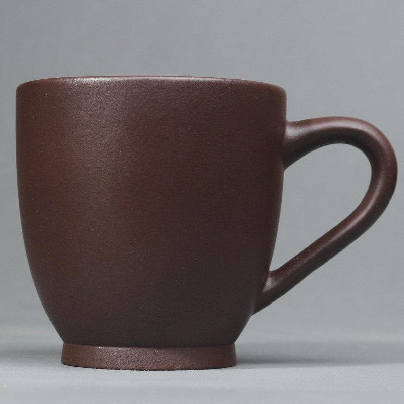 宜兴紫砂杯纯全手工主人杯原矿老紫泥杯带把品茗杯陶瓷茶盏功夫茶