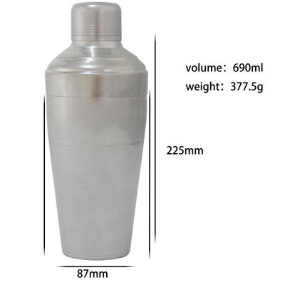 不锈钢日式摇酒器男爵三段式雪克壶酒吧鸡尾酒杯型调酒器shaker