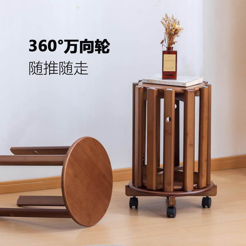 凳子家用木板凳客厅时尚简约小矮凳圆凳木凳餐凳可叠放