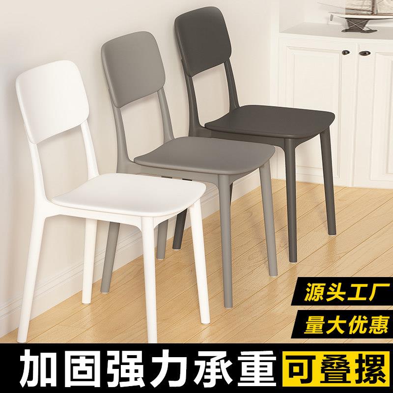 加厚家用塑料椅子餐椅现代简约靠背椅饭厅商用卧室加厚靠背凳子