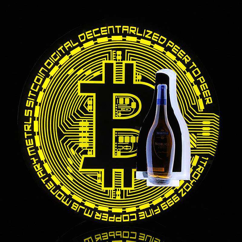酒吧发光酒座 夜店创意出酒道具传酒神器 KTV香槟王圆形比特底座