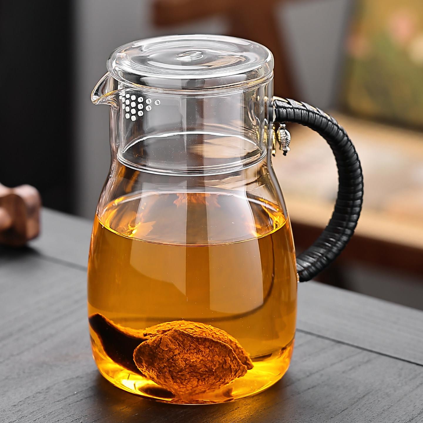 耐高温加厚高硼硅玻璃煮茶壶泡茶器可过滤明火黑晶炉加热烧水大号