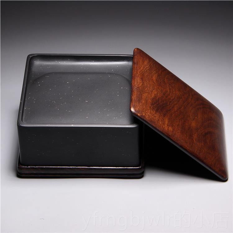 新款中国歙匠砚 心 工精制简约砚台老坑金星砚台龙尾品兼端手砚礼