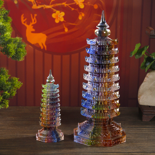 桌面13书房九层文昌十三层层宝塔纯铜塔家居层工艺礼品9摆件琉璃