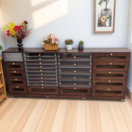 烤漆覆古实木美甲柜子展示柜指甲油收纳柜甲油胶收纳柜美甲店落地