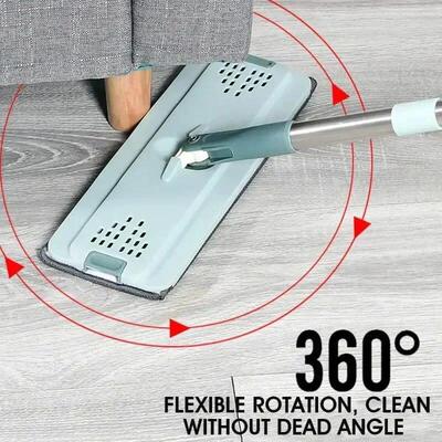 Flat Squeeze Mop with Bucket Hand Free Wringing Floor Cleani