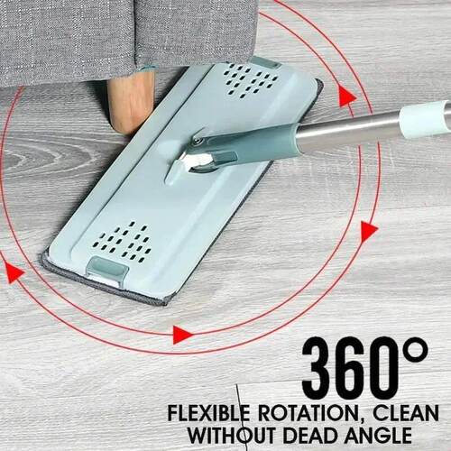 Flat Squeeze Mop with Bucket Hand Free Wringing Floor Cleani