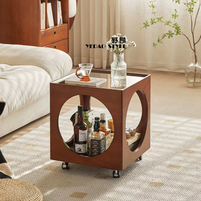 中古实木移动边几客厅沙发边柜小户型北欧迷你储物柜创意设计角几