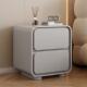奶油风床头柜皮质简约现代小型卧室实木床边柜极简易免安装 收纳柜