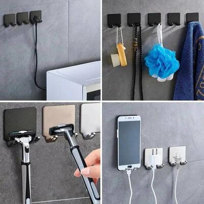 1pc Punch-free Razor Holder, Storage Hook, Space Aluminum Mu