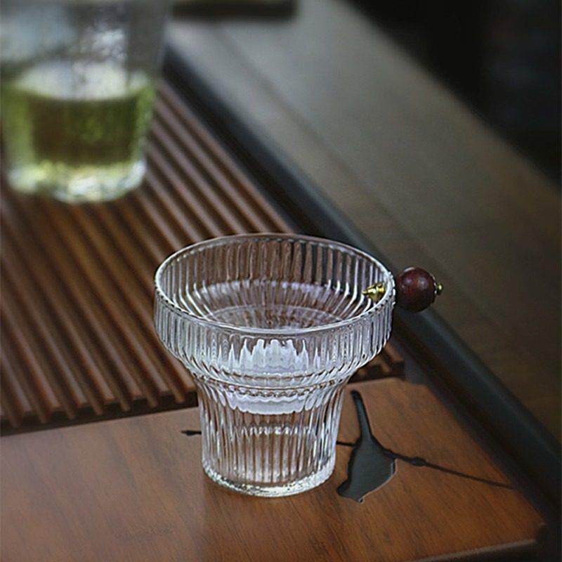 创意玻璃茶滤网日式带网架耐热滤茶器功夫纱网锤纹茶隔茶渣茶漏斗