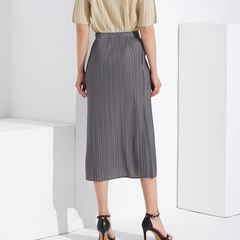 Skirt Temperament Straight Slim Pleated Skirt Color Fit