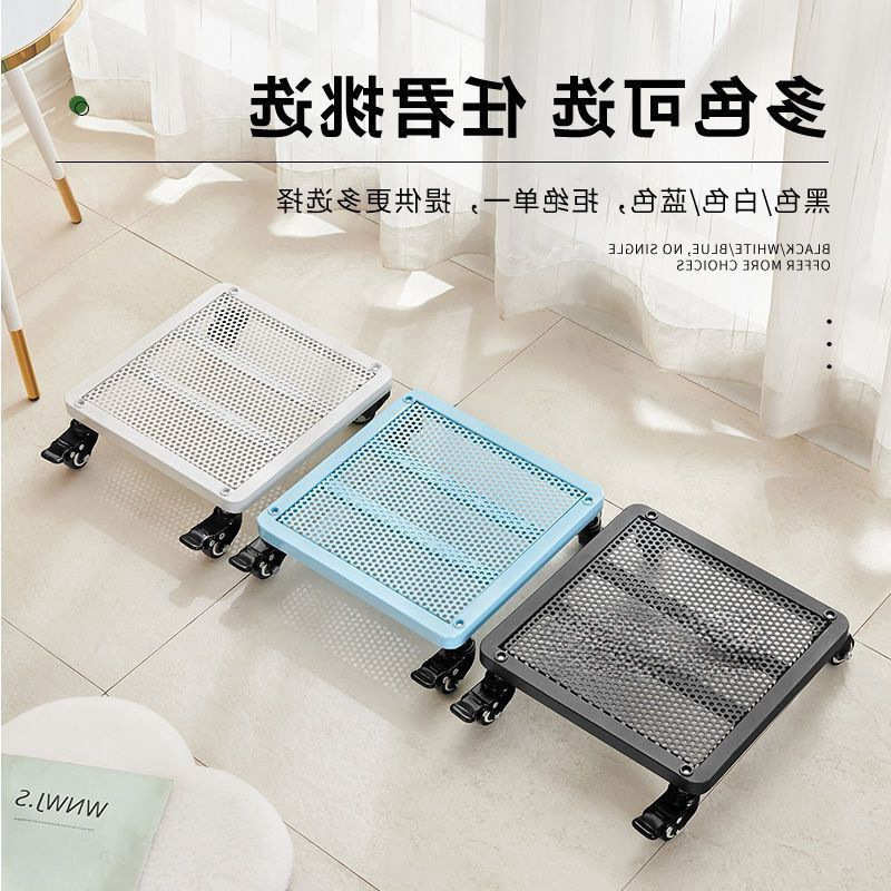 花盆托盘带轮移动底座万向轮滚轮承重置物托架铁艺长方形花托圆角