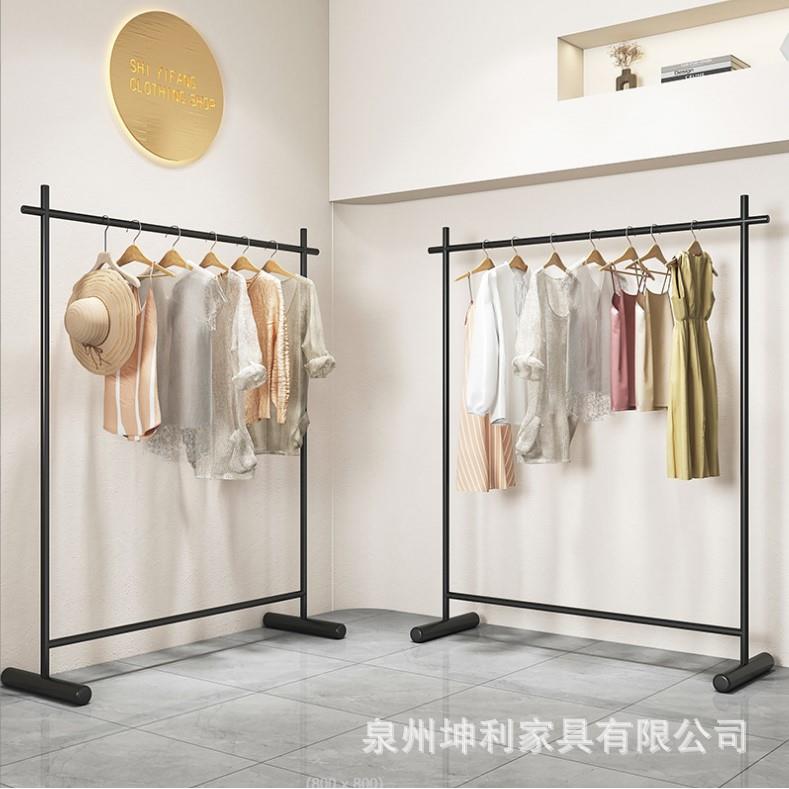 服装式店展示架落地女陈装货架金色挂衣架列组合店用面侧挂专架子