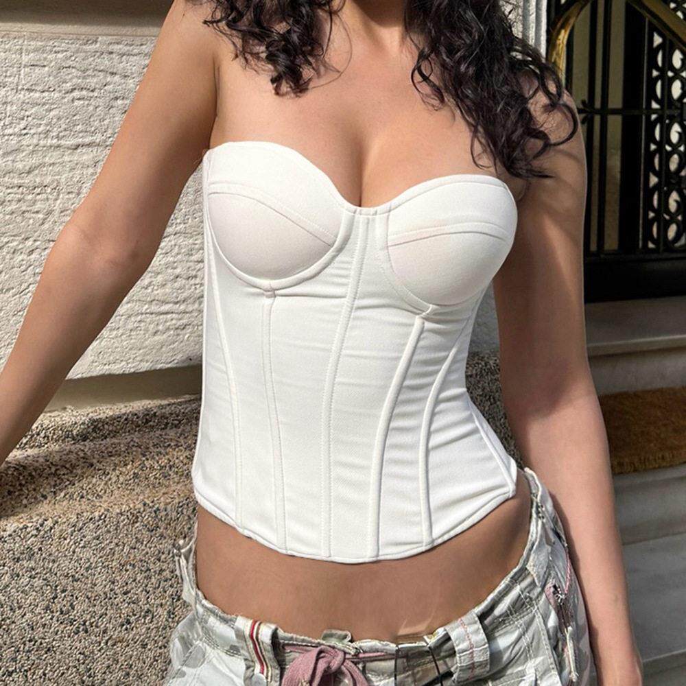 5Q10修2340新穿身外束鱼拢聚腰胸杯2露欧美束身脐骨2衣品女
