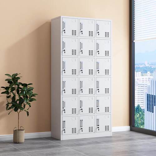 十八门铁皮更衣柜员工柜子学校宿舍储物柜带锁健身18门浴室换衣柜