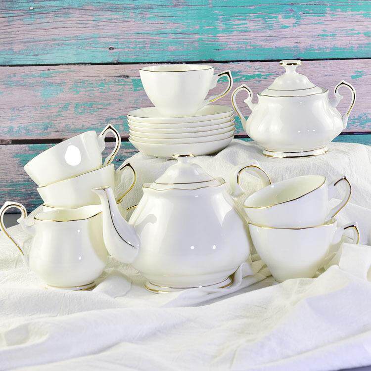 15头骨瓷咖啡具套装 陶瓷咖啡杯英式下午茶茶具套装印制加画面
